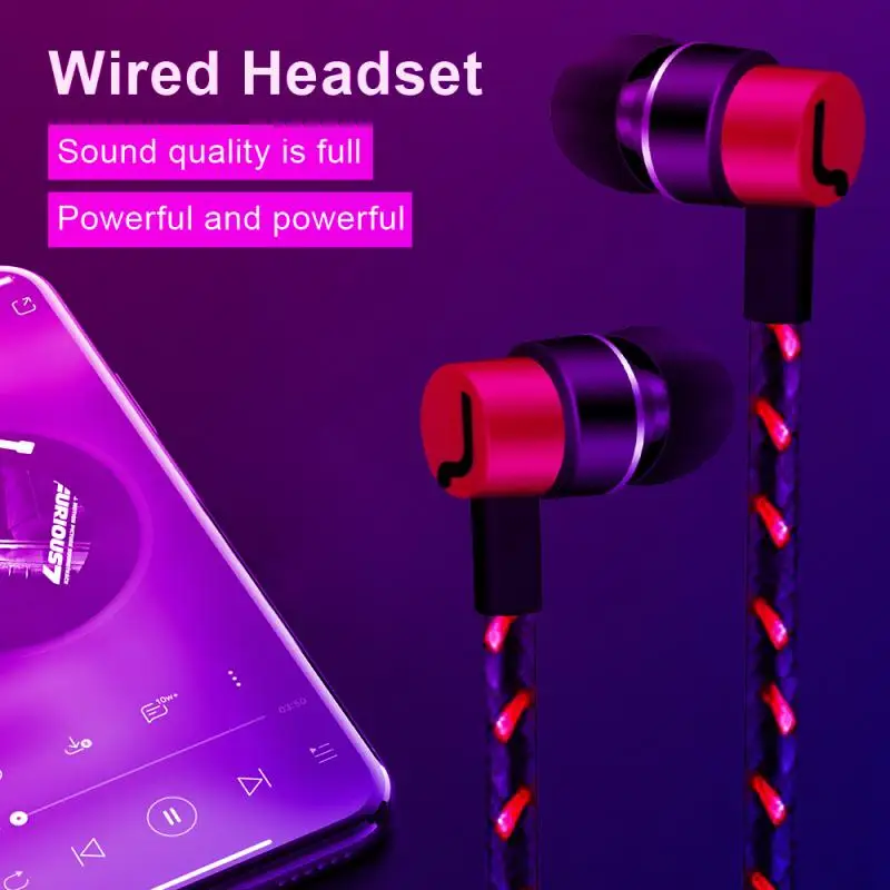 

New Universal In-Ear Stereo Earbuds Earphone Sports Earphone With Microphone For Mobile Phone MP3 Music Headphones In Stock