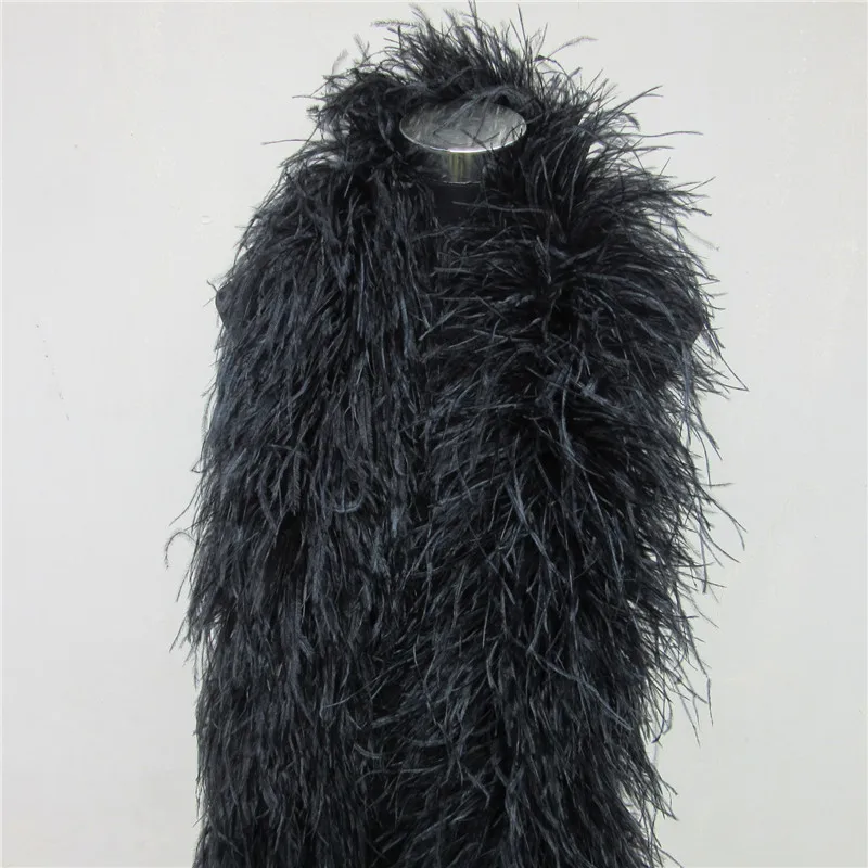 

Hot Sale 10 Layer Beautiful Black Ostrich Feather Boa Decoration Feathers for Crafts for Plumas De Faisan Jewelry Plume Plumes