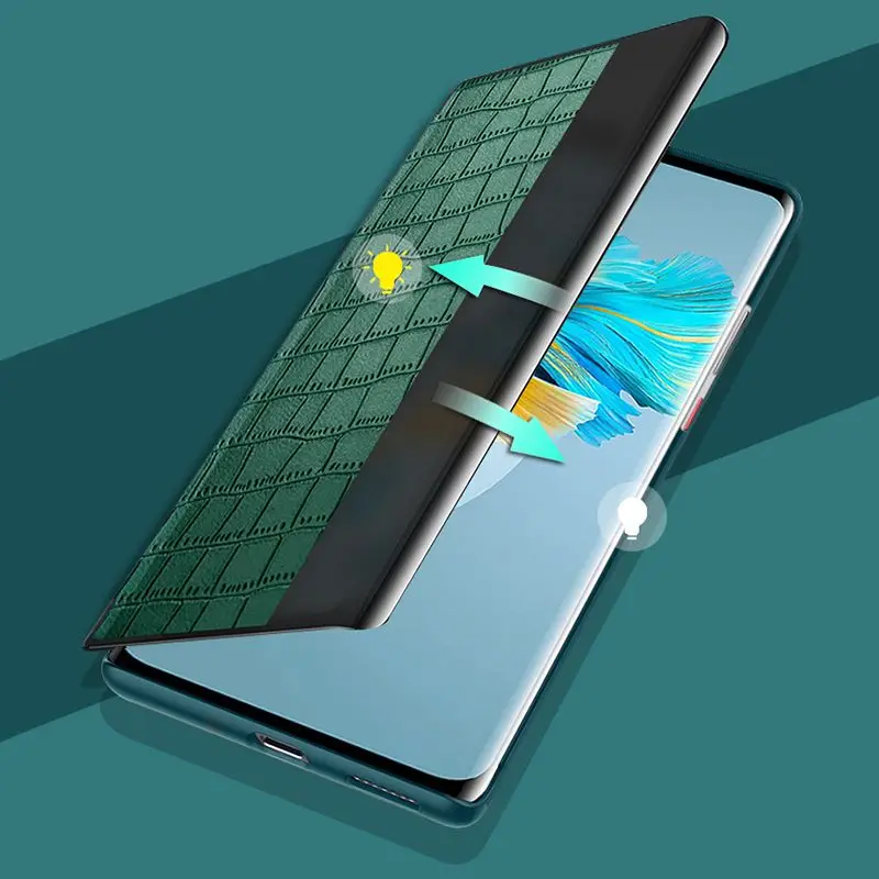 For Huawei P30 Pro Case For Huawei P40 Pro Plus Mate 30 40 Pro Plus Rs Case Tpu Soft Crocodile Pattern Flip Leather Cover