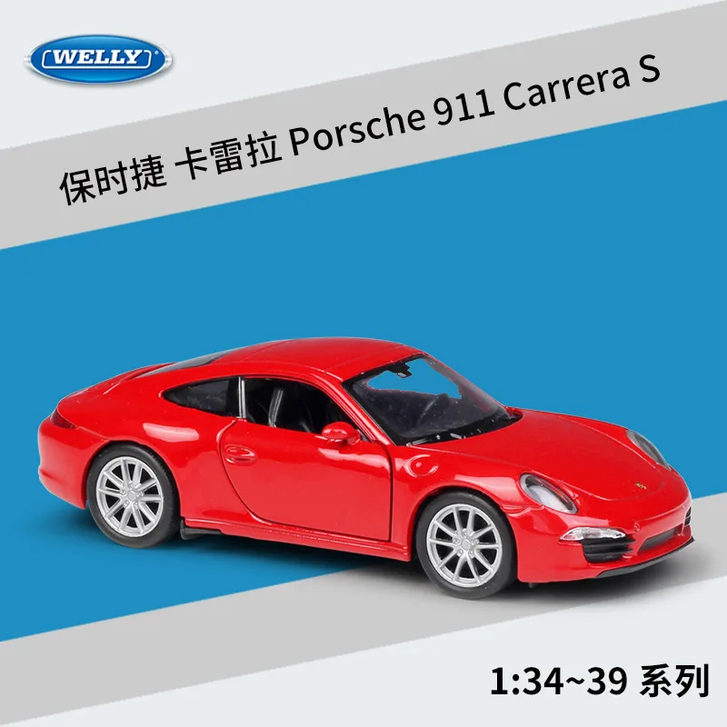 

WELLY 1:36 Porsche 911 Carrera S Alloy Model Car Metal Model Vehicles With Box For Collectibles Gift