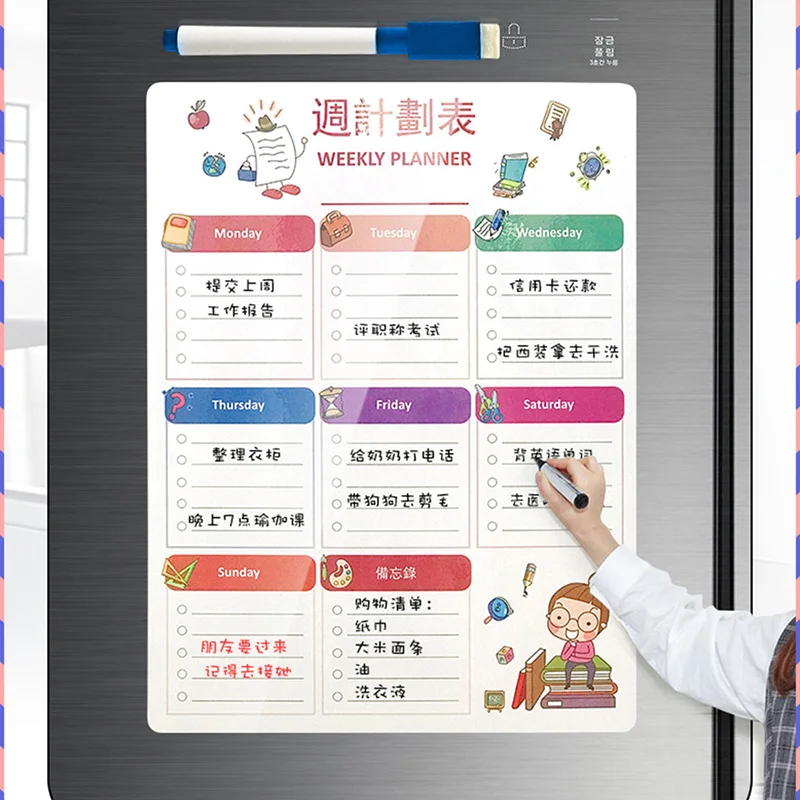 Магнитная сухая доска для стирания холодильник планировщики кухонные