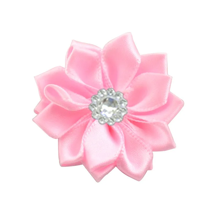 23-10pcs Nishine 1," 10 шт./лот 16 Petaled атлас с розочками лента цветы с жемчужной кнопкой используется для повязка на голову" сделай сам "заколки аксессуары для волос - Цвет: 23-10pcs
