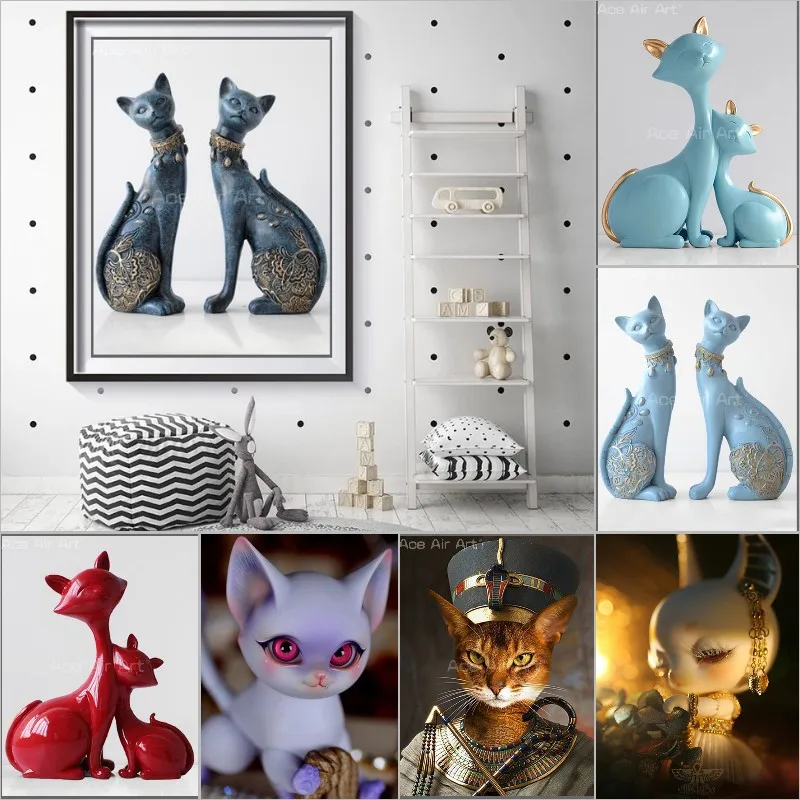 

5D DIY Diamond Painting Cat Full Square Embroidery Animals Picture Of Rhinestone Mosaic Cross Stitch Gifts