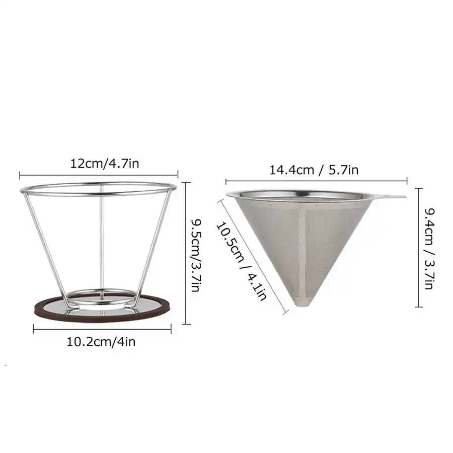 

Refillable Coffee filter Reusable Stainless Steel Double Layer Coffee Filter with Rack Coffee Making Accessory For dolci gusto