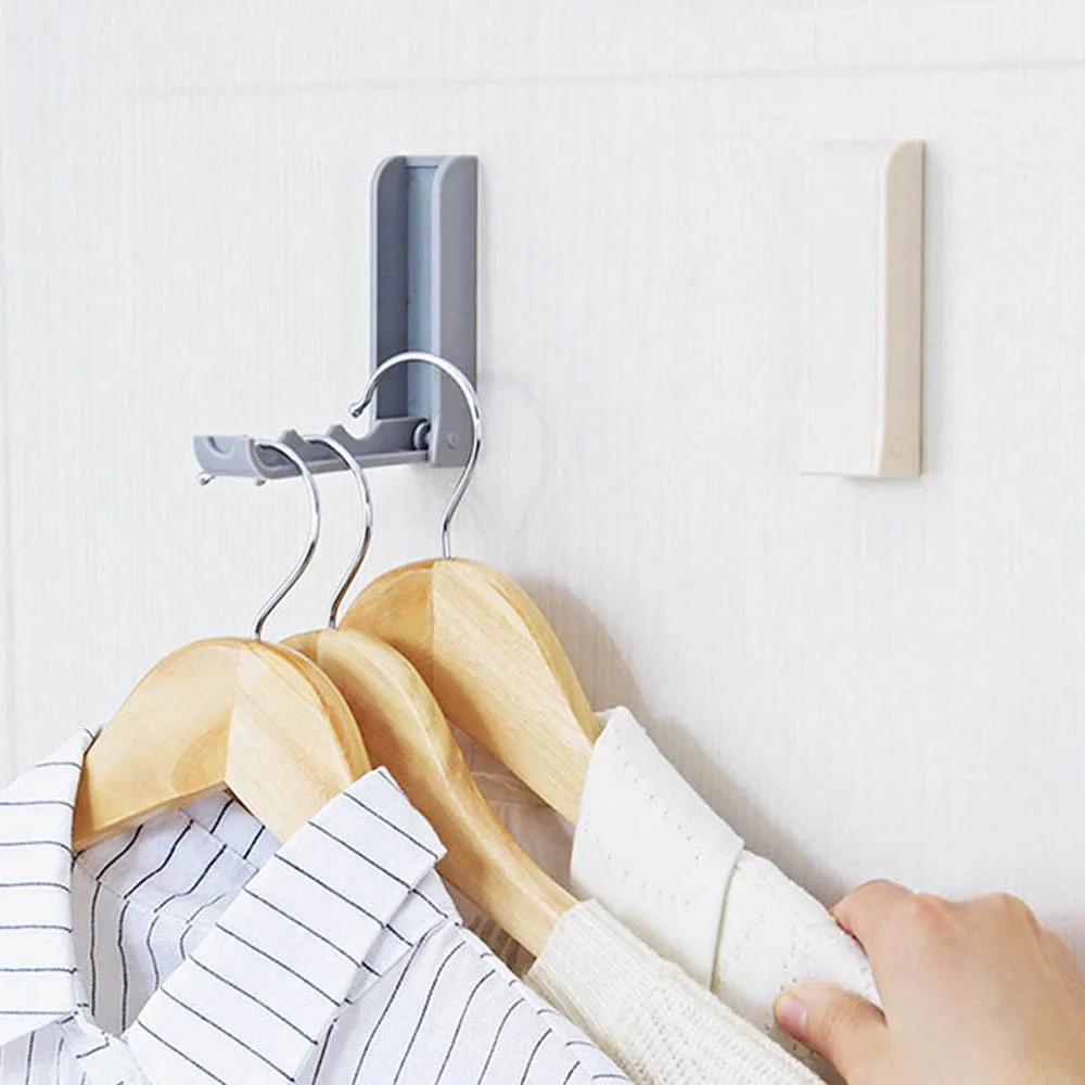 

Foldable Hanging Hook Bathroom Kitchen Self Adhesive Traceless Supplies Accessorie Hook Wall Mounted Up Door Hook Hanger