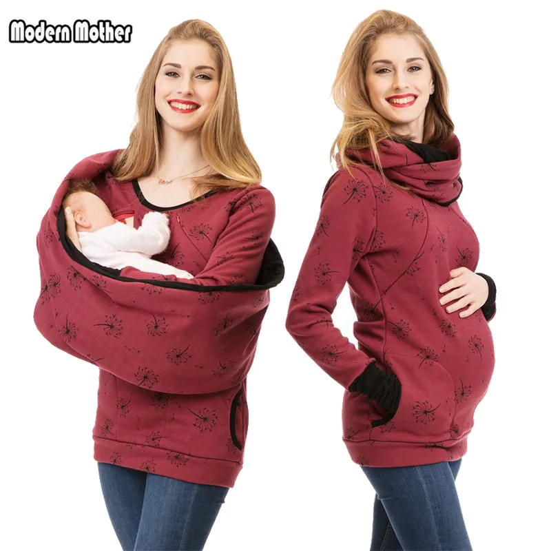 Maternity Nursing Hoodie Winter Pregnancy Clothes for Pregnant Women Breastfeeding Hooded Tops T Shirt Autumn Lactation Clothing | Мать и