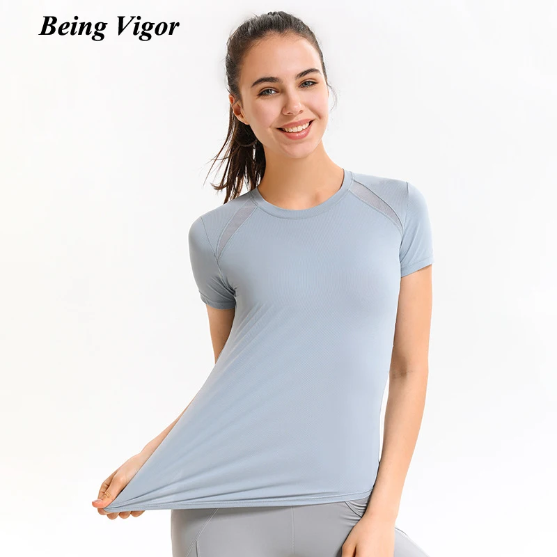 

Being Vigor Women Quick Dry Running Gym Yoga Top Wears Workout Clothing Sport Tshirts кроп топ