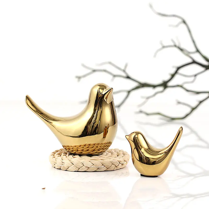 

Home Decoration Accessories Ceramic Golden Bird Nordic Minimalist Style Study Room Partition Wine Cabinet Decoration Soft