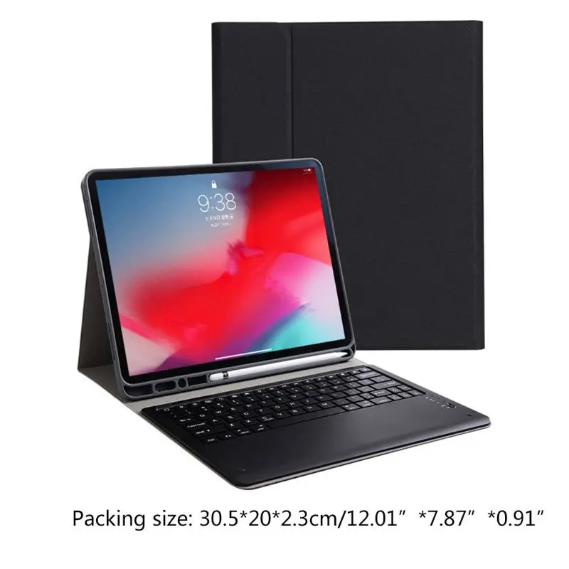 

For iPad Pro 12.9\" 2020 Case with Keyboard Pencil Holder Backlit Tablet Cover 7XED