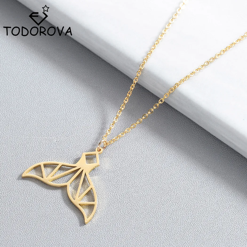 Todorova кулон в виде хвоста Кита из нержавеющей стали ожерелье для женщин украшение