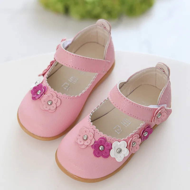 

White Rose Pink Kids Shoes Childrens Toddler Shoes flowers Princess Girls Shoes for party and wedding chaussure fille 1 2 3 4-7T