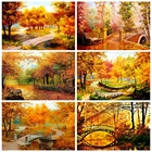 Алмазная мозаика с изображением пейзажа, осень