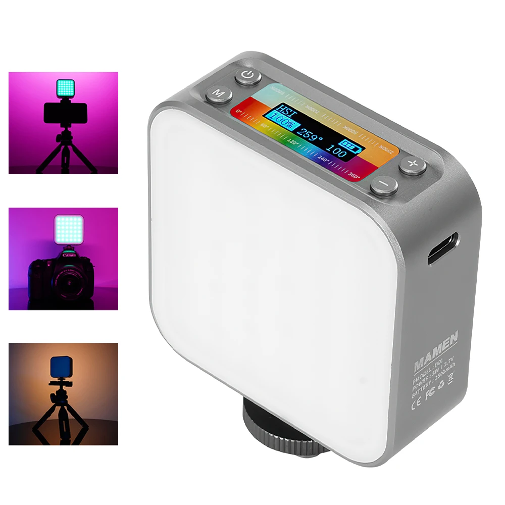 

TRAVOR Video Light RGB Photography Light Double Sided LED Camera Light Dimmable Panel Lamp for Studio Camera Fill Light