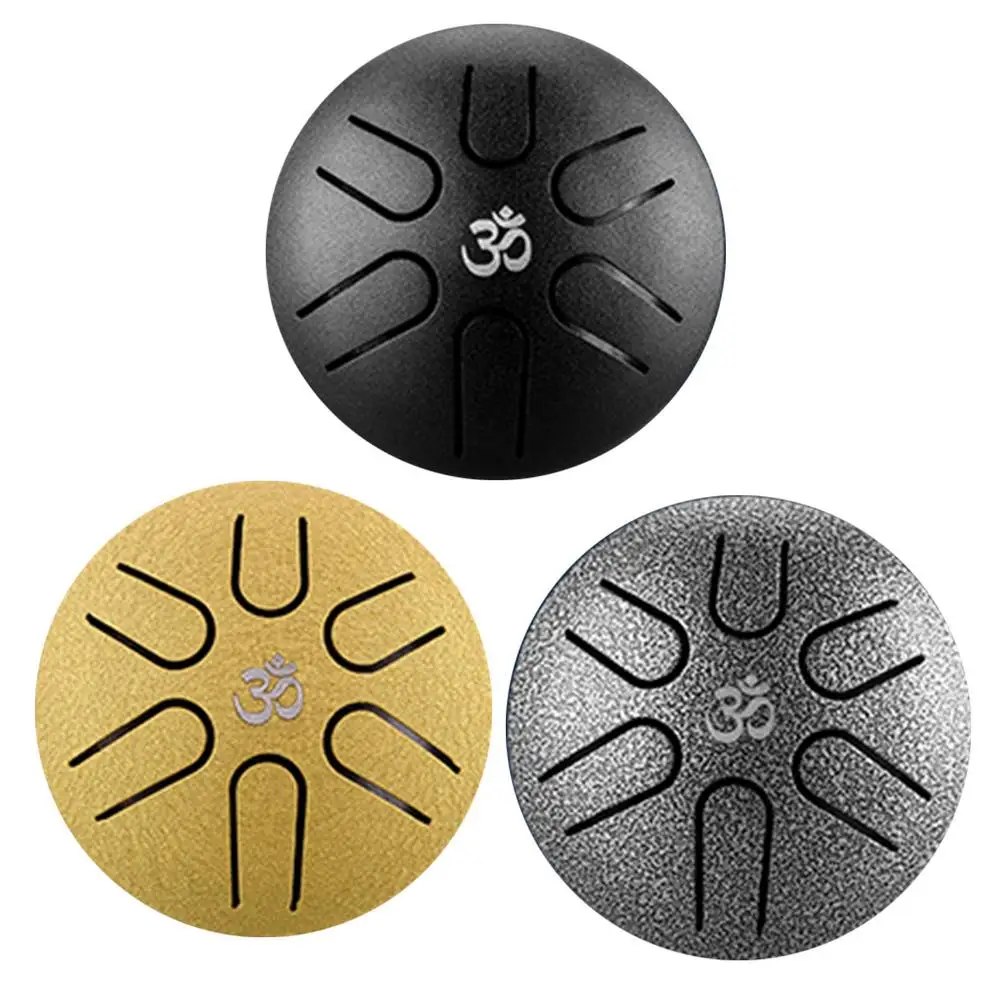 

6 Tune Hand Pan Drum Steel Tongue Drum Percussion Instruments With Drumstick For Meditation Musical Yoga 3 Inch Relax Equip