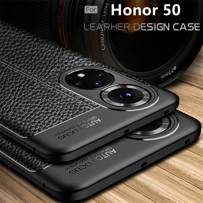For Cover Huawei Honor 50 Case For Huawei Honor 50 Capas Bumper Back Soft TPU Leather Cover For Huawei Honor 50 Pro 50 Fundas