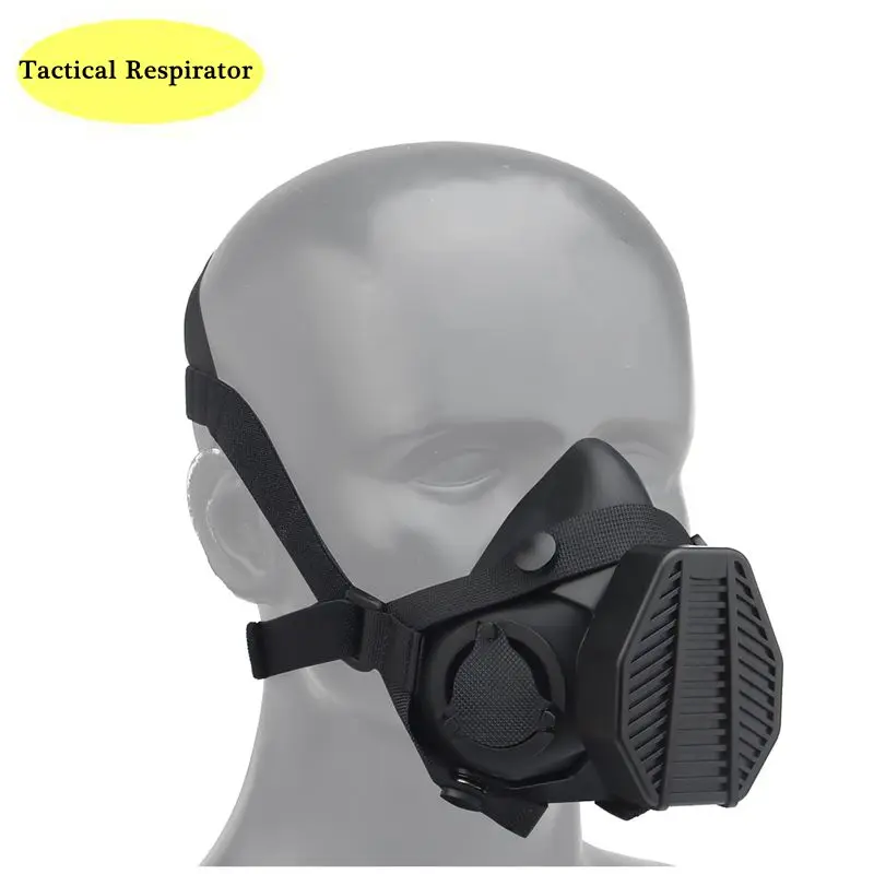 

Tactical Dust Mask Respirator Half Face Anti Industrial Construction Dust Safety Gas Filter Cotton Cover For CS War Game Outdoor