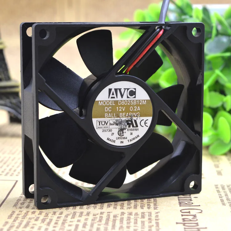

Новый оригинальный 8025 D8025B12M 8 см 12В 0.20A 2-проводной двойной шариковый вентилятор шасси
