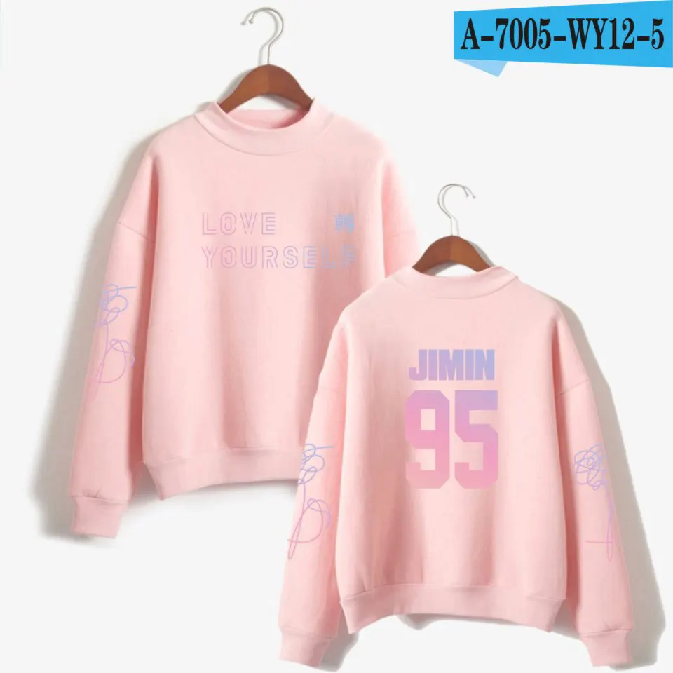Pink Для фанатов, водолазка, одежда без шапочки, пуловер с капюшоном, Bangtan, для мальчиков, альбом Love Yourself Tear Member, толстовка с капюшоном для женщин - Цвет: Pink