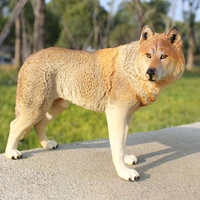simulation wild animal model doll pvc entity brown wolf howling wolf collection animal statue childrens toy decoration gift