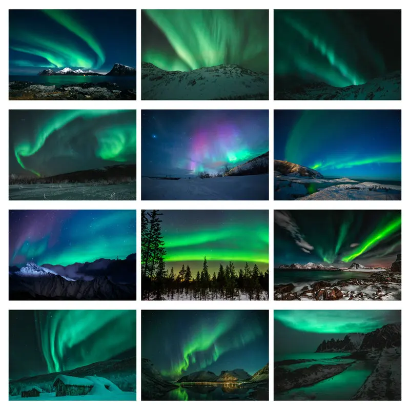 Постер Aurora Borealis 2-го поколения в северном стиле | Дом и сад