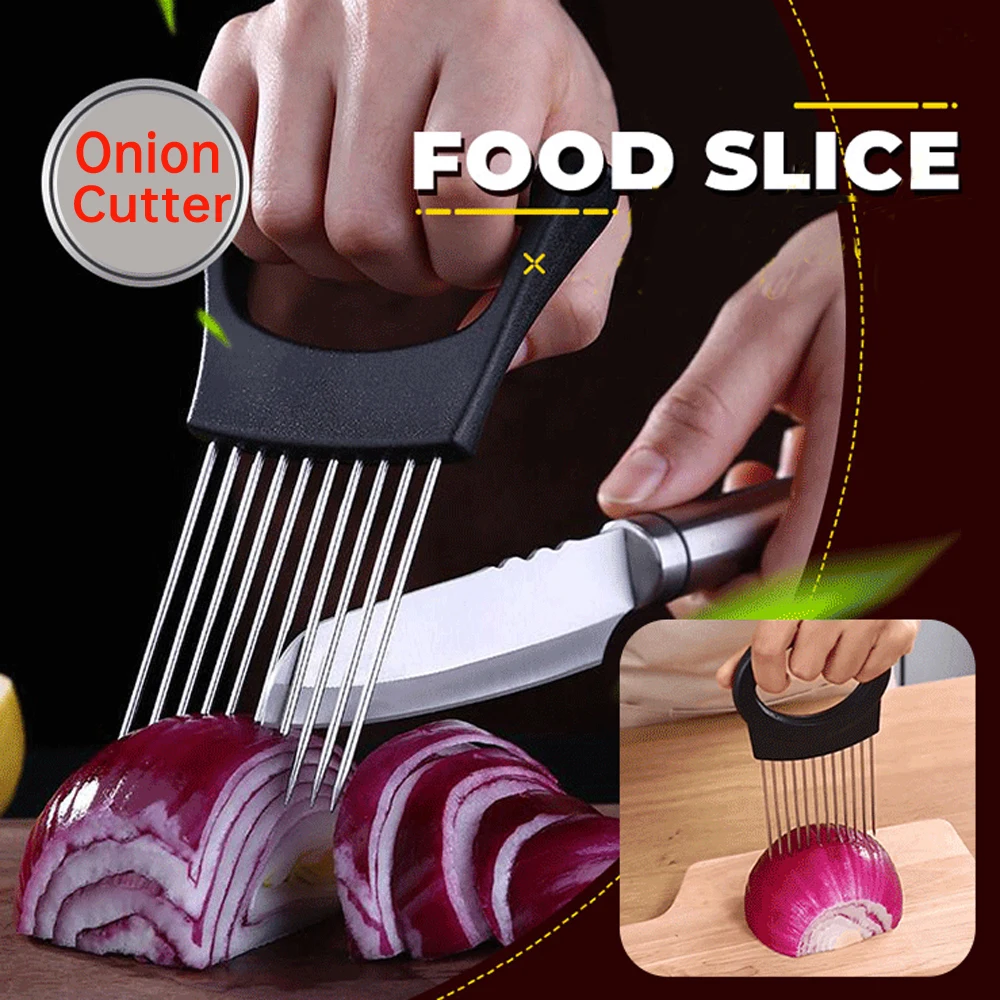 

Резчик лука держатель овощерезка режущие инструменты Нержавеющая сталь Вилка для мяса для картофеля томатов Овощечистка Держатель Кухня ...