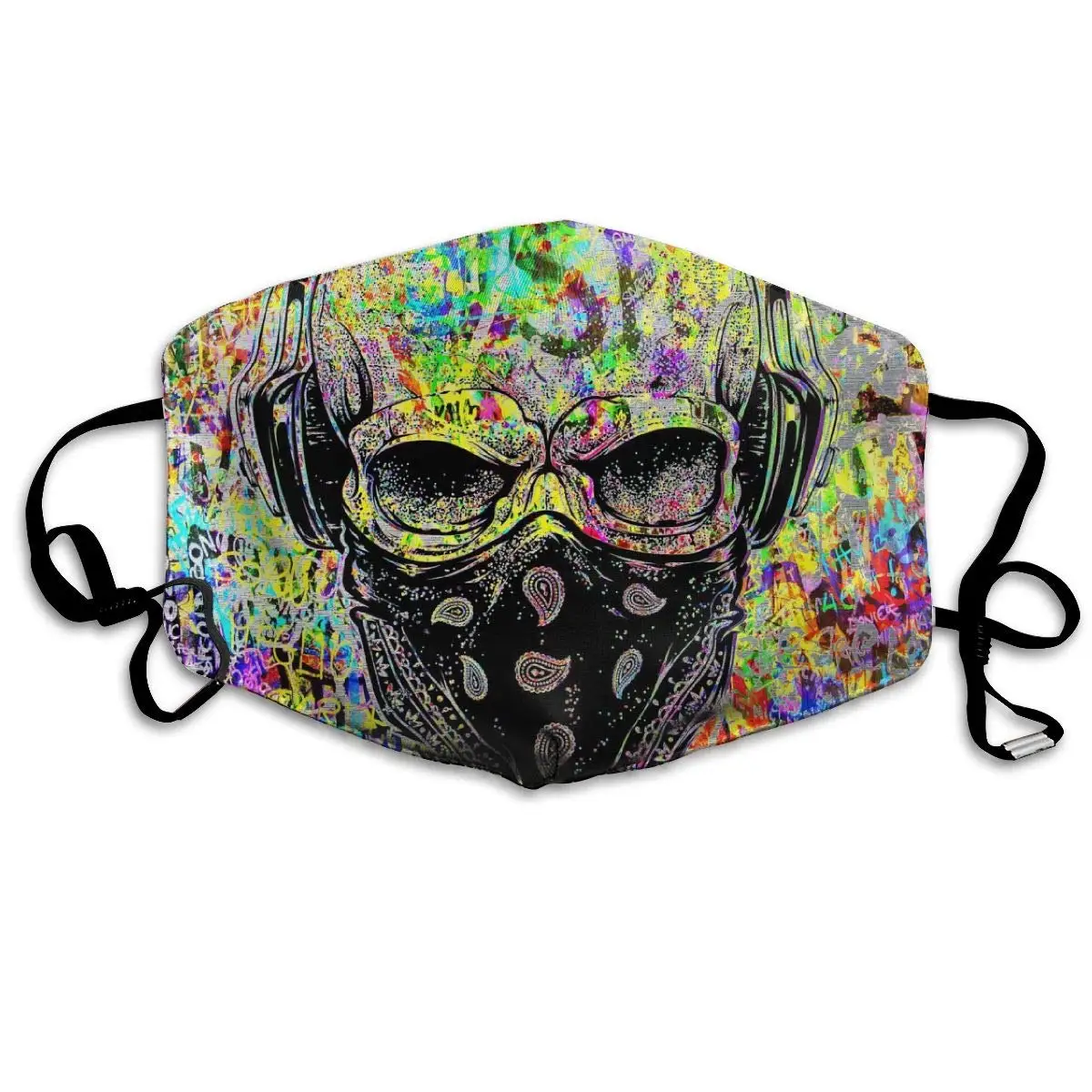 

Face Mask Skull by Youns Vintage Cycling Half Face Earloop Face Mask for Men