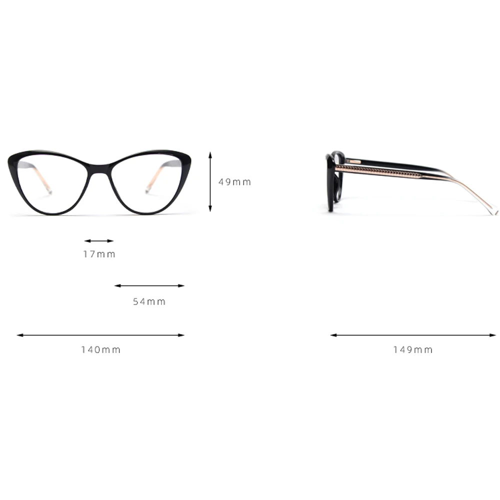 

Peekaboo TR90 cat eye glasses frame women transparent black retro female glasses optical clear lens accessories acetate
