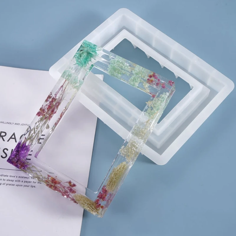 

Resin Crystal Epoxy Mold Rectangular Photo Frame Crafts Casting Silicone Mould