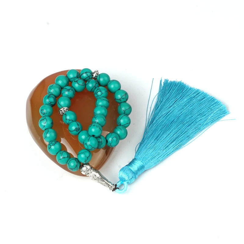 Красочные бирюзовые бусины бриллианты Аллах 33 шт. 10 мм бриллианты|Гибкие и