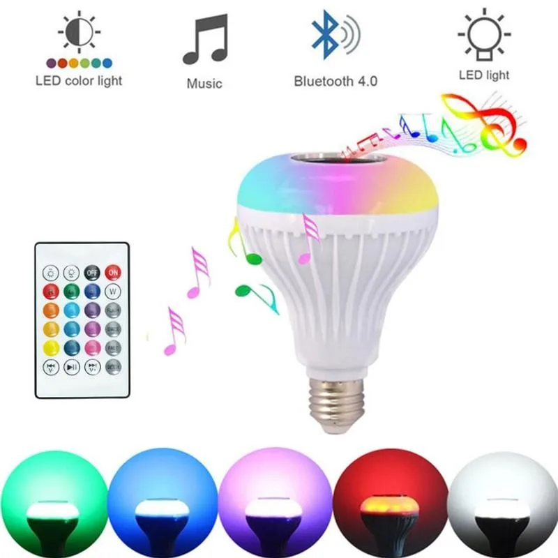 Bluetooth динамик светодиодная лампочка пульт дистанционного - Цена: 410,05 руб.