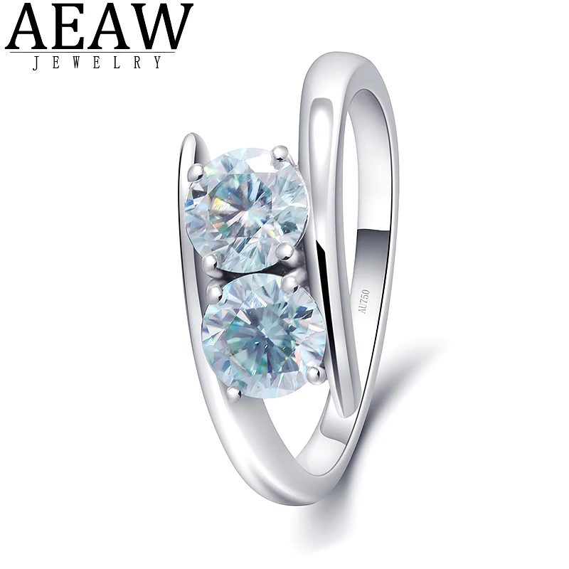

AEAW White Gold Plated 100% 1ctw Natural Moissanite Gemstone Rings for Women Handmade Rings Engagement Bride Gift Fine Jewelry