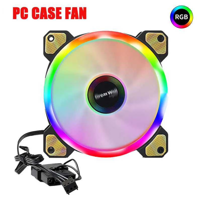 

Great Wall RGB Computer Case Fan 120mm 12V LED Auto Quiet PC Cooler Fan Cooling 4Pin Mute Fan Radiator For Desktop Heatsink