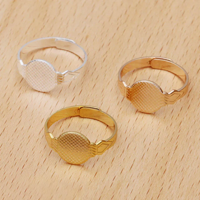 10 мм Пустые Настройки кольца плоские круглые клеевые прокладки кабошоны
