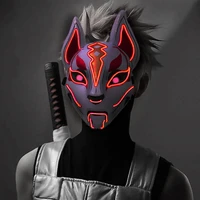 2021 new halloween led glowing mask cold light glow fox mask cosplay party scary mask masquerade cos accessories toys for adult