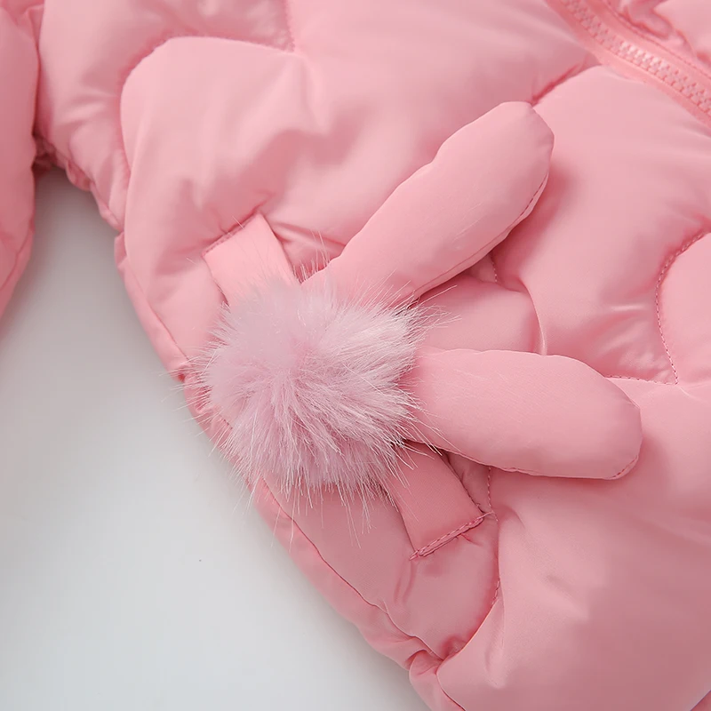 Toddler Girls Cotton-padded clothes Autumn Winter Girls Jacket For Kids Warm Fur Outerwear Coat Children Jacket 2 3 4 Year