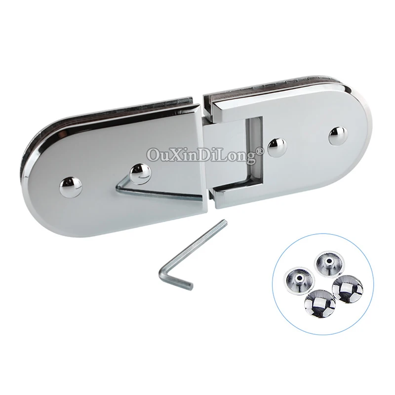 304 Stainless Steel Frameless Shower Glass Door Hinges 180 Degree to Fixed Clamps Holder Brackets Chrome Finished | Обустройство дома