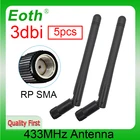 EOTH 5 шт. 433 МГц Антенна 3dbi sma гнездовая lora антенна pbx iot модуль lorawan сигнальный приемник антенна с высоким коэффициентом усиления