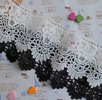 5 yards crocheted lace trim hollowed out lace water soluble lace blackoff white trimming for costume dress cloth