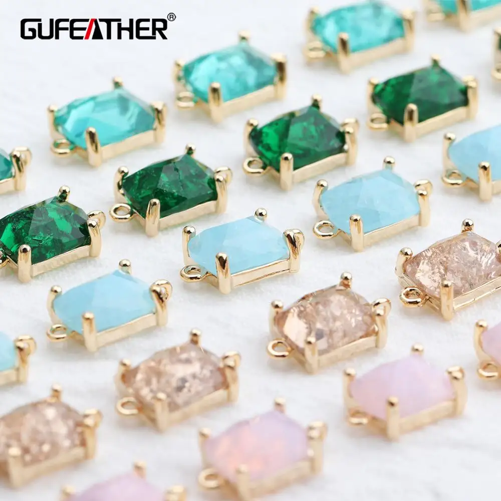 

GUFEATHER M525,jewelry accessories,18k gold plated,copper,pass REACH,nickel free,zircon pendant,jewelry making findings,6pcs/lot
