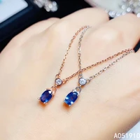 kjjeaxcmy boutique jewelry 925 sterling silver inlaid natural sapphire womens pendant necklace supports detection trendy