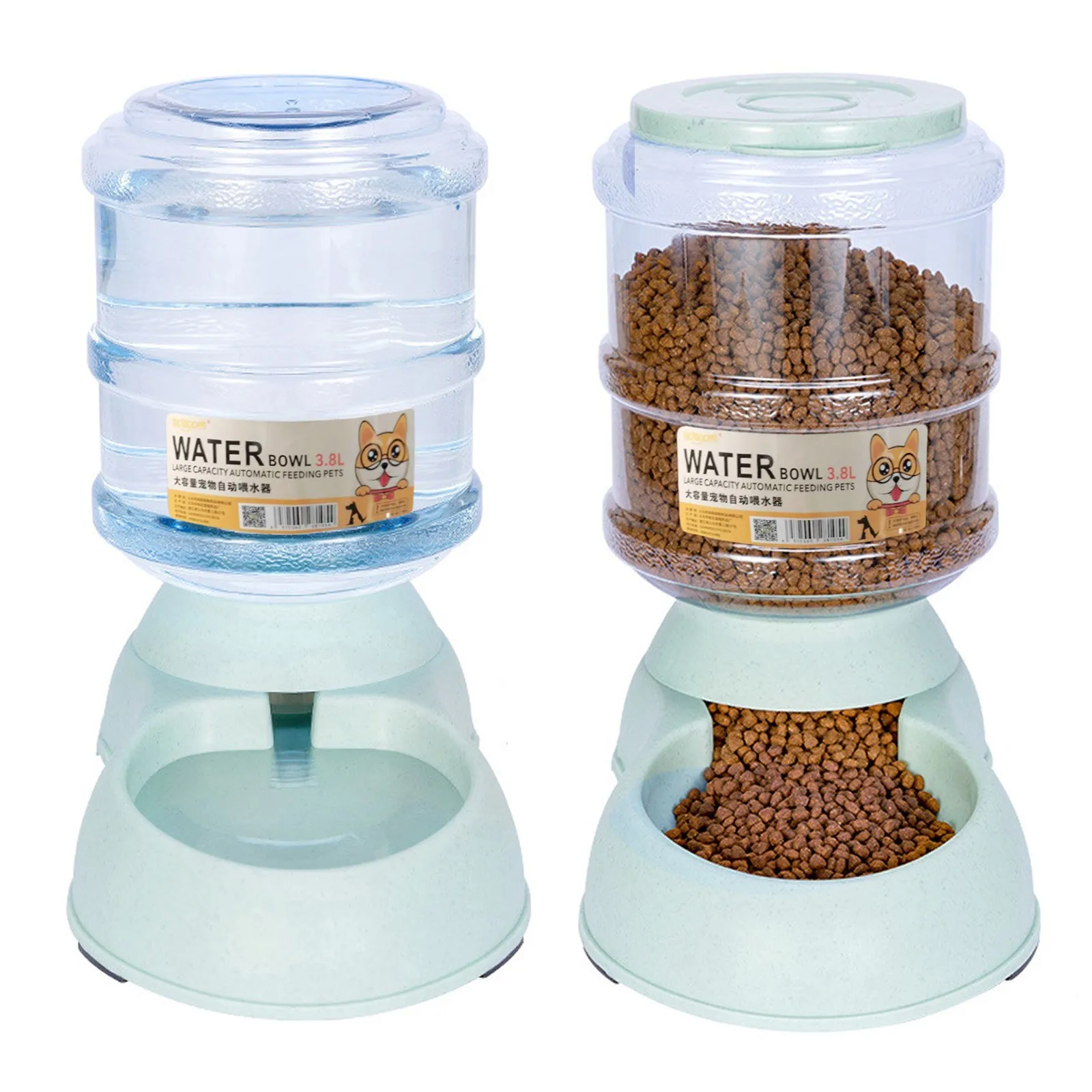 

Creative 3.8L Pet Water and Food Feeder Cats Dogs Large Capacity Food-grade Plastic Automatic Water Dispenser Bowl Supplies