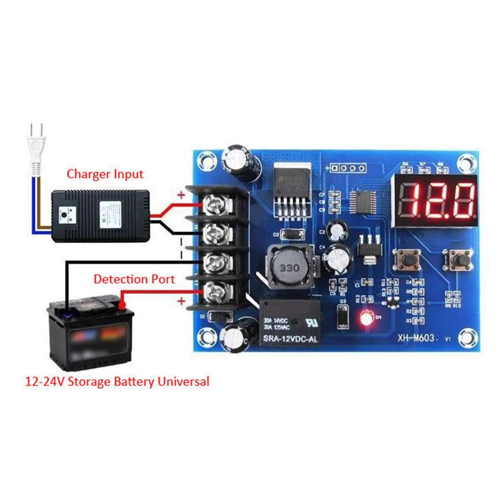

2PCS Charging Control Module Board XH-M603 12-24V Battery Charge Control Switch Protection Voltage Digital LED Display