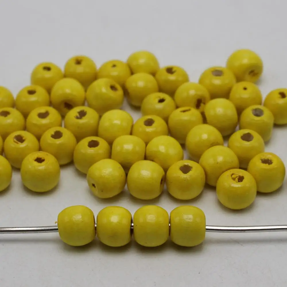 500 Yellow 8mm Round Wood Beads~Wooden beads | Украшения и аксессуары
