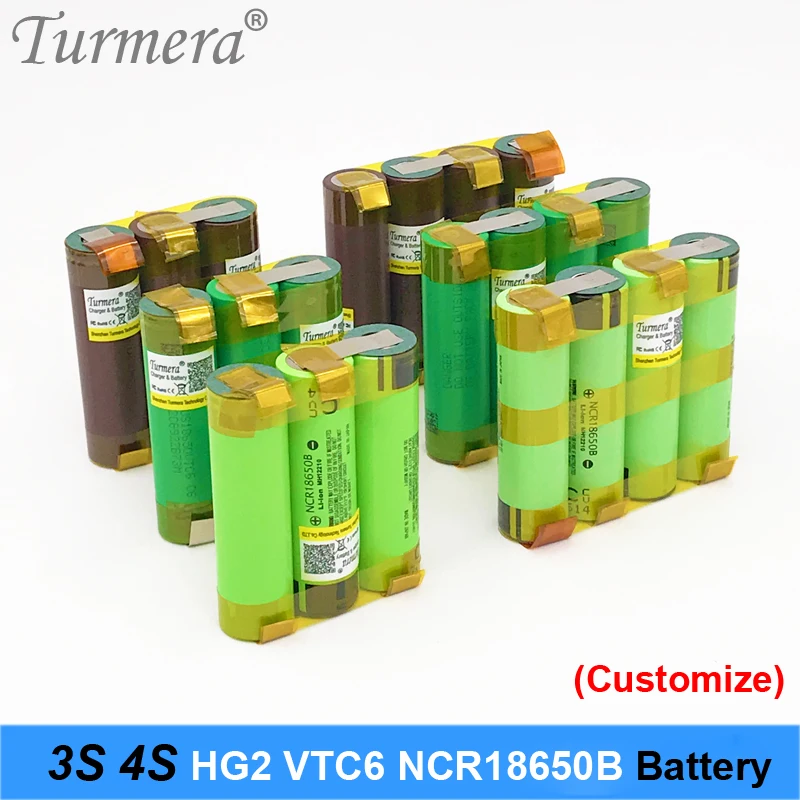 

18650 3S 4S HG2 3000mAh vtc6 NCR18650b 3400mah батарея для 3s 12,6 v 4s 16,8 v отвертка аккумулятор на заказ N9 Turmera