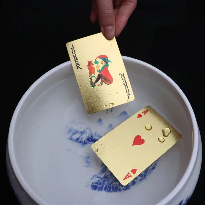 24K золото покер игральные карты Золотая фольга День святого Валентина подарки