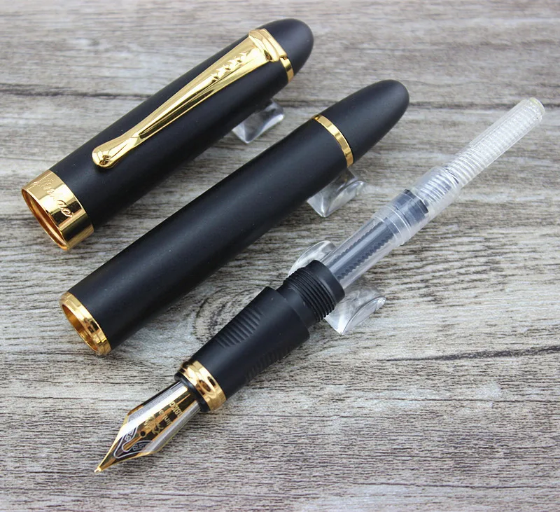 

JINHAO X450 FROSTED BLACK AND GOLDEN 0.7mm BROAD NIB FOUNTAIN PEN JINHAO 450