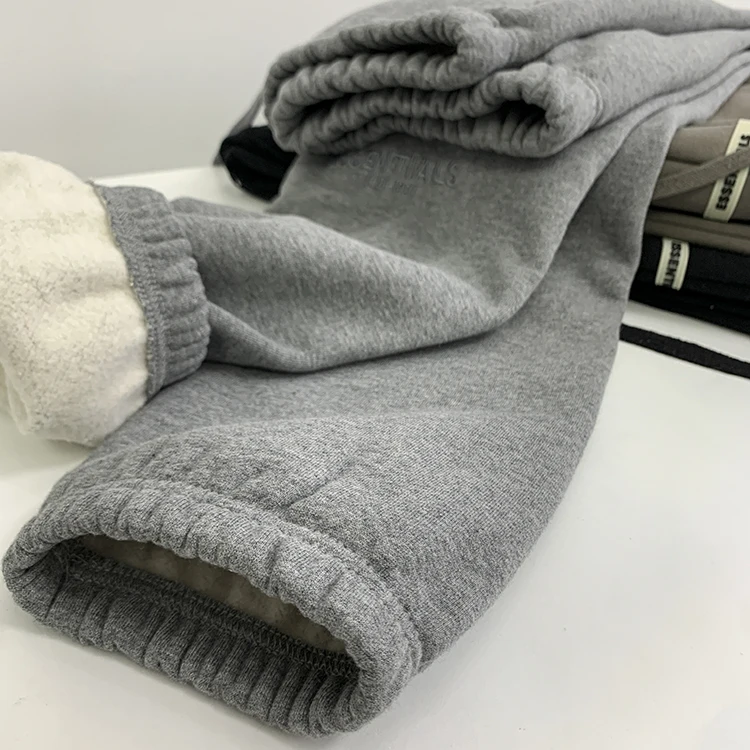 

2021 Essentials Logo Print Elastic Waistline Sweatpants Men Women Couple Fleece Pants Oversized Hip-hop Warmth Sweatpants