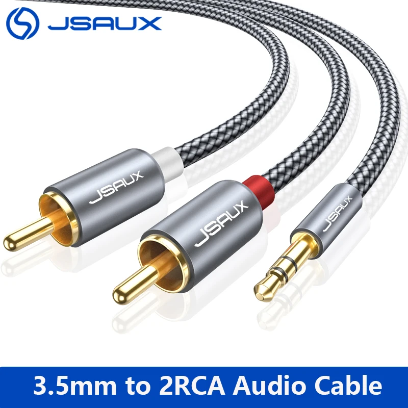 Кабель RCA JSAUX со штекером 3 5 мм на штекер 2RCA стерео аудио адаптер AUX Y образный шнур