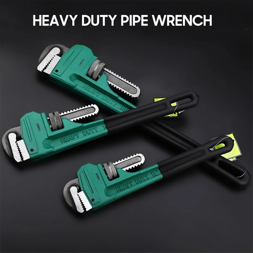 18 Inch Heavy Duty Pipe Wrench Carbon Steel Adjustable Plumbing Wrench Plumber Tools for Home Improvement Industrial Maintenance 1