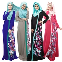 muslim ethnic long dress digital printing multi color multi size arabic robe turkey dresses for women party